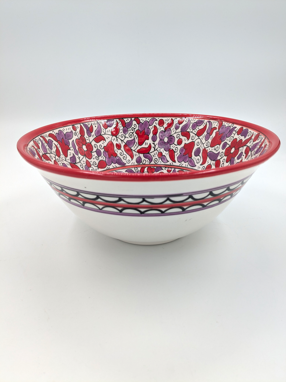 Serveringsskål – 25 cm - rød/lavendel