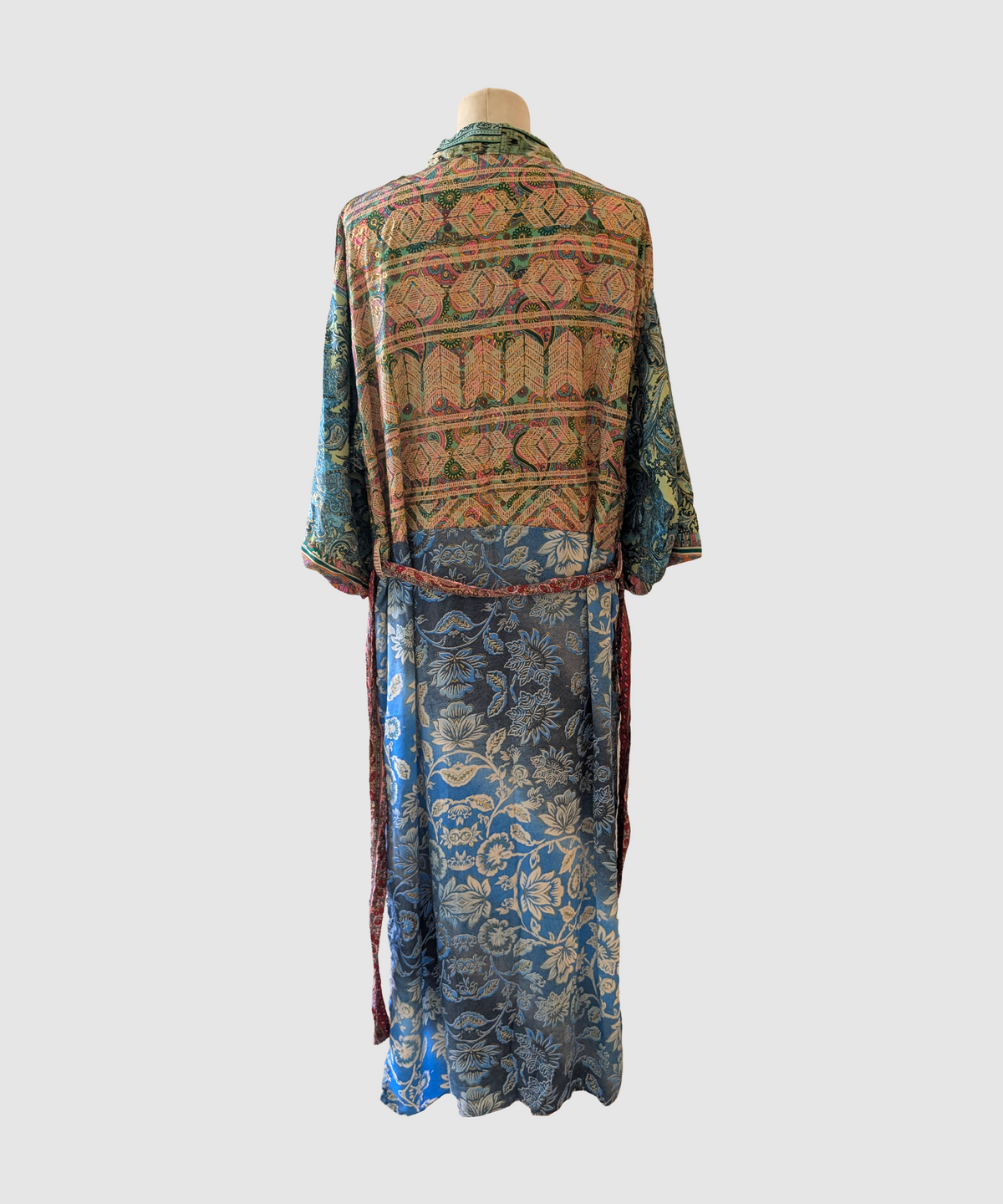 Lang silke kimono håndlavet i Indien - Supa