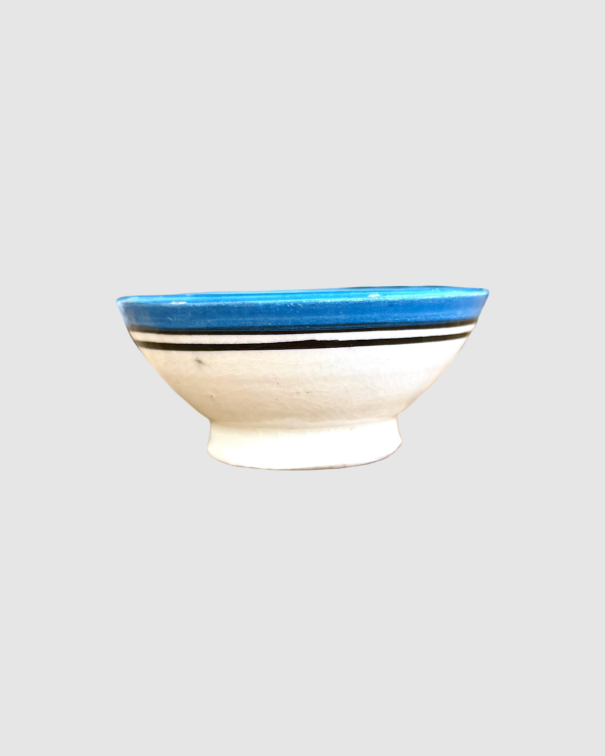 Håndlavet nøddeskål fra Marokko - 9 cm. Blå oval