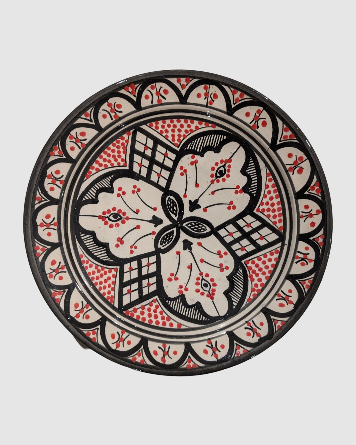 Håndlavet spisetallerken fra Marokko - 26 cm
