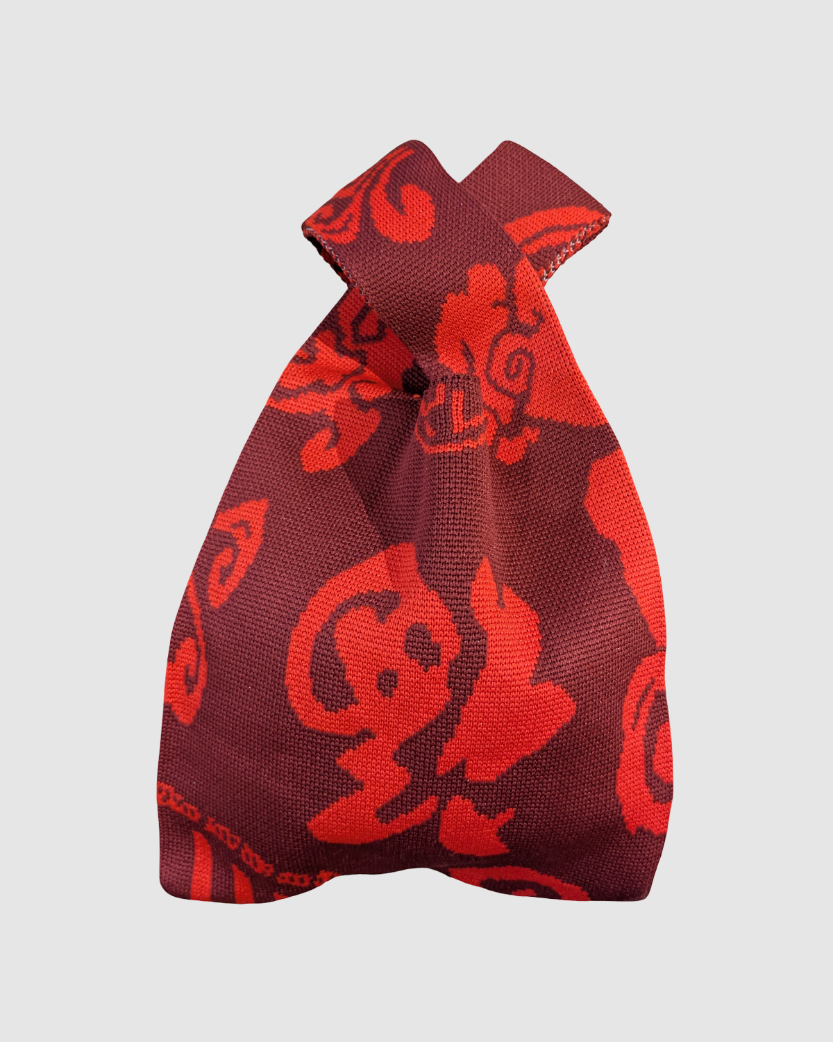 Tote bag fra Sydkorea - Mørkerød med rødt mønster