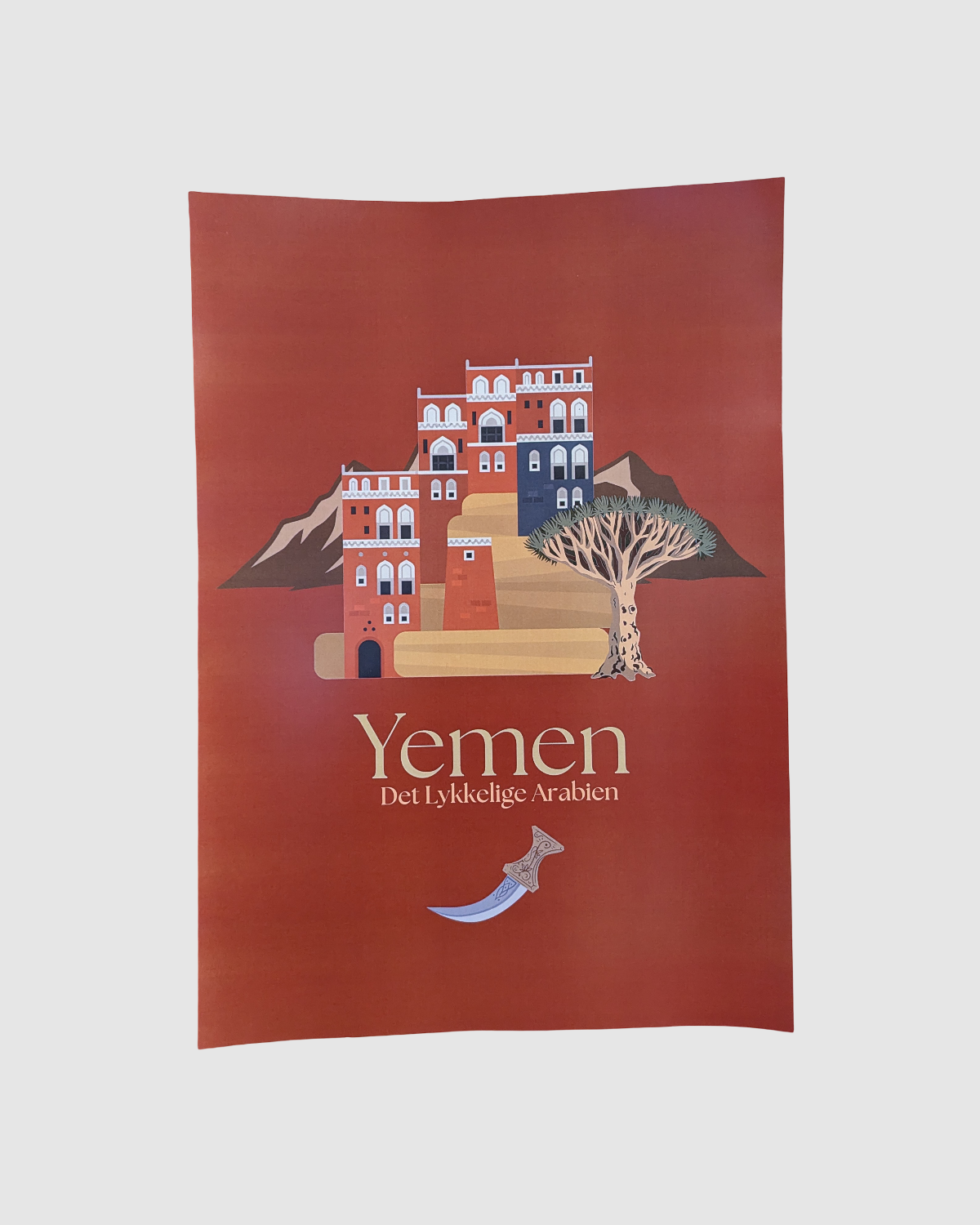 Støtteplakat for Yemen - Mørk rød