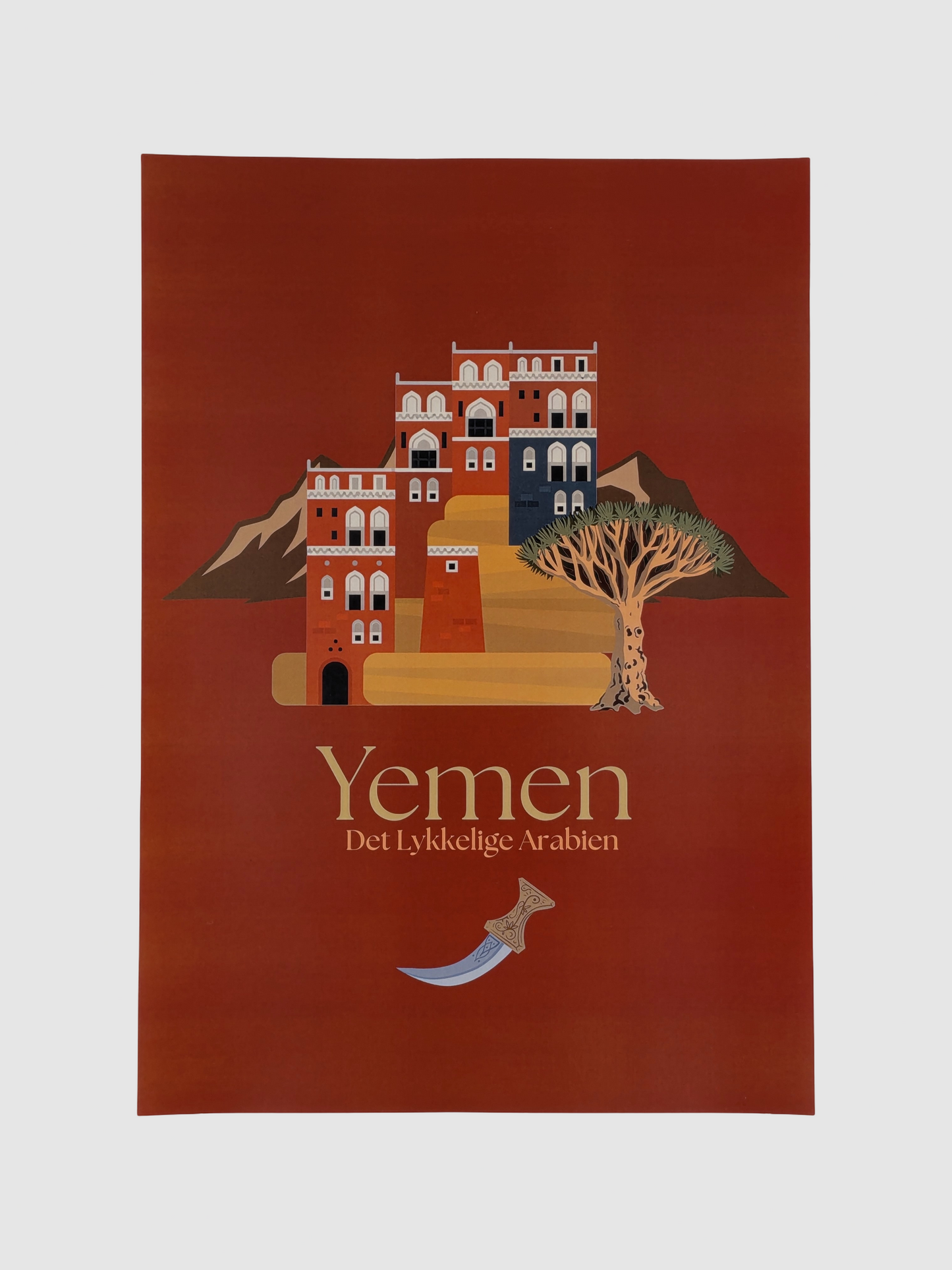 Støtteplakat for Yemen - Mørk rød