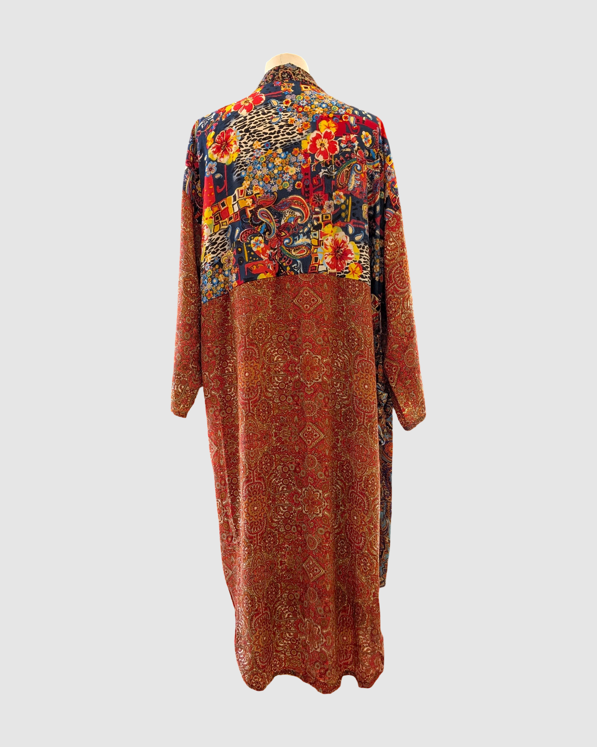 Plus size silke kimono fra Indien - Anam