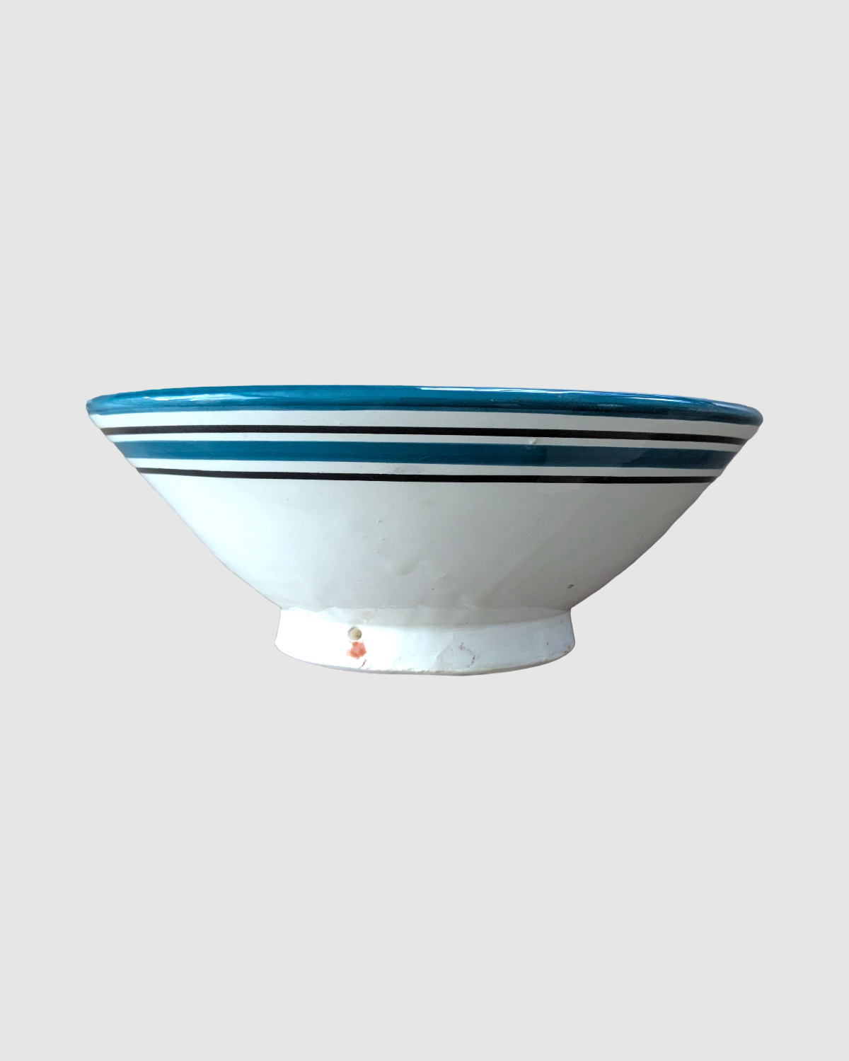 Håndlavet salatskål fra Marokko - 20cm. Petrol