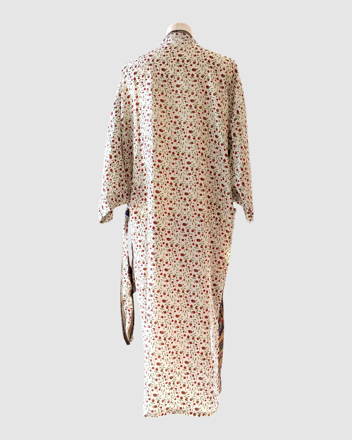 Midi silke kimono håndlavet i Indien - Thea