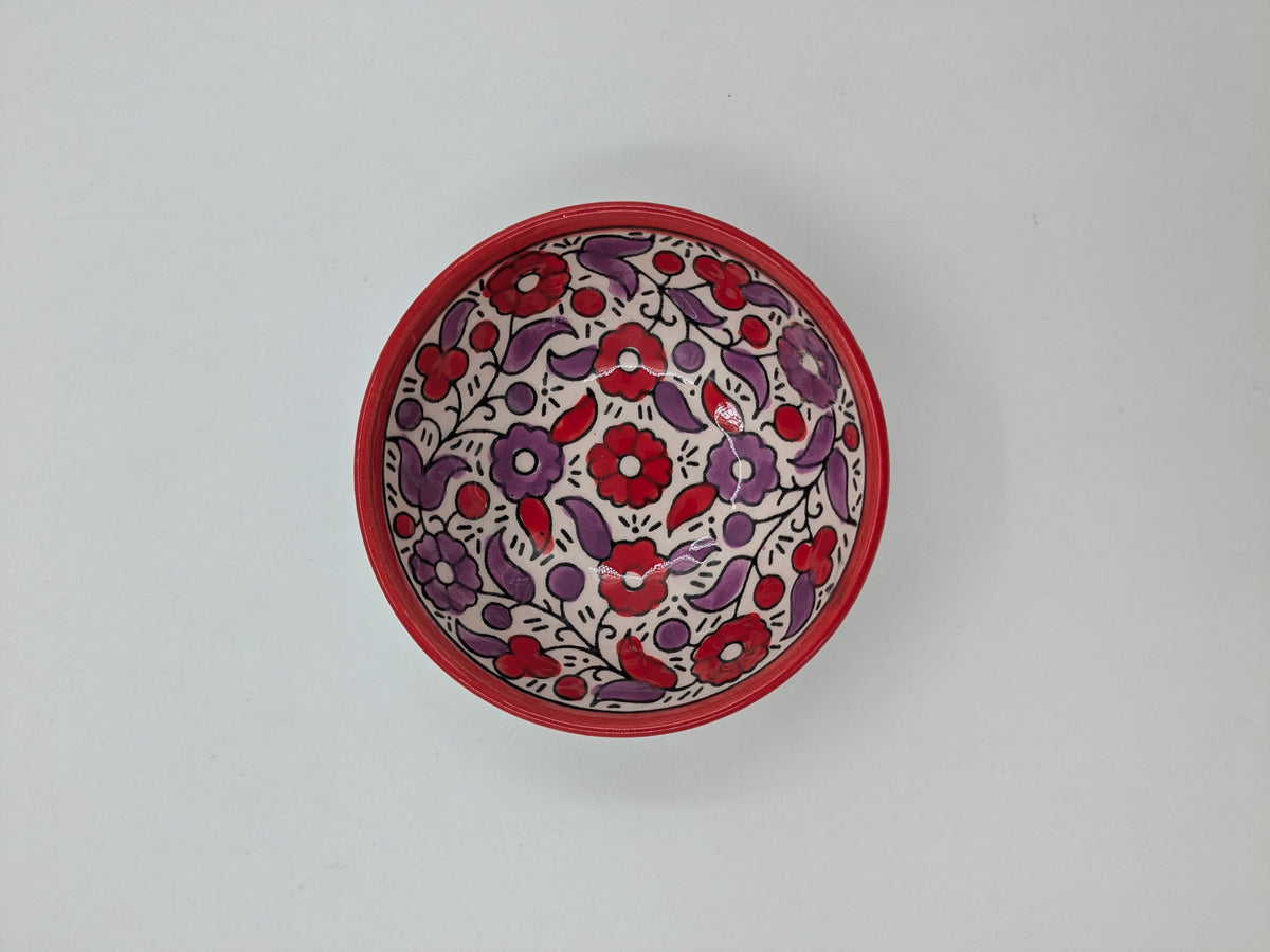 Serverings skål 18 cm - rød/lavendel