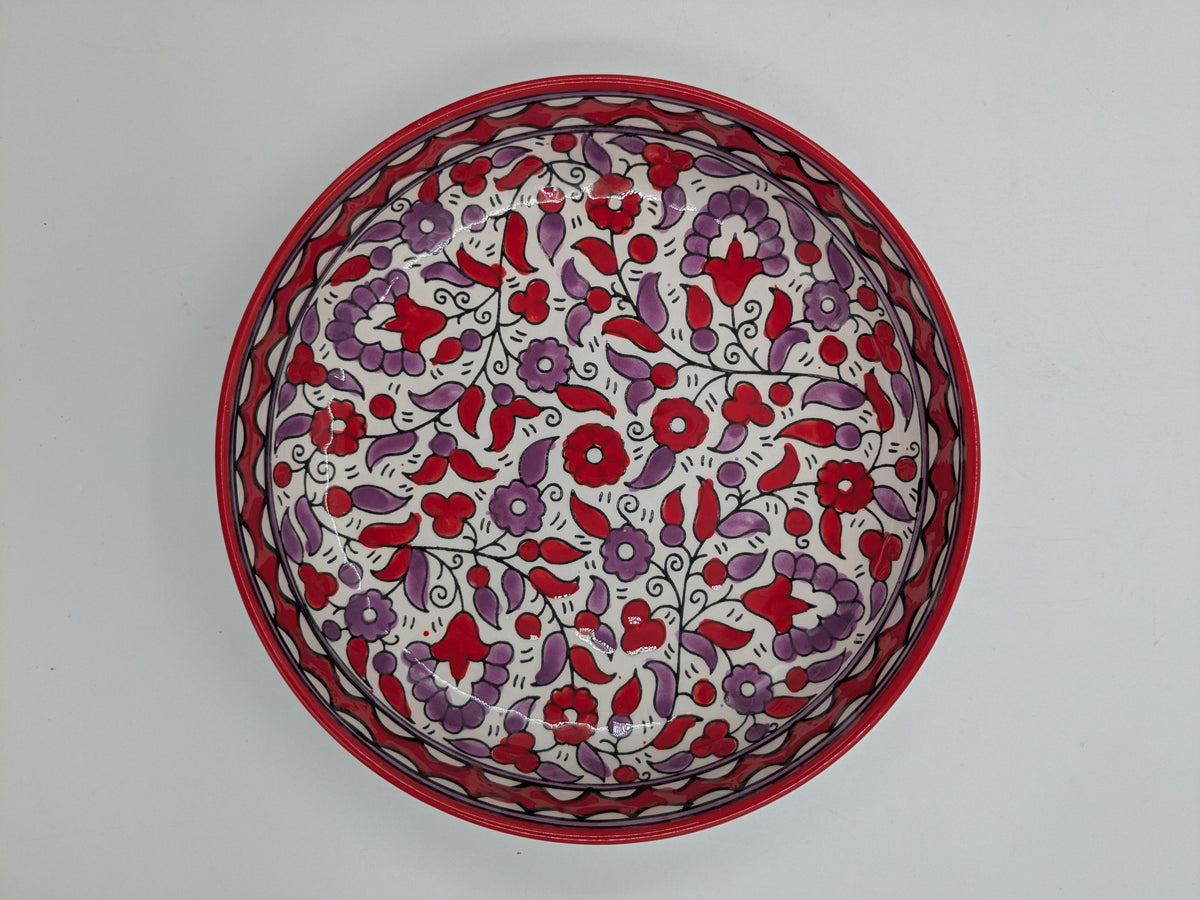 Serverings fad 23 cm - rød/lavendel
