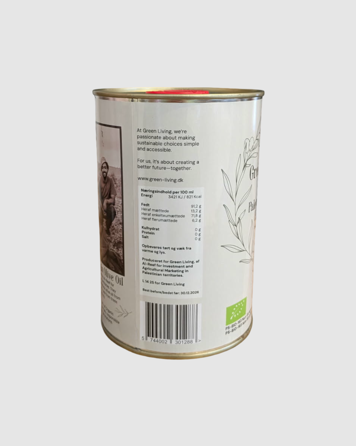 Økologisk ekstra jomfru olivenolie fra Palæstina. Produceret af lokale kooperativer på Vestbredden.