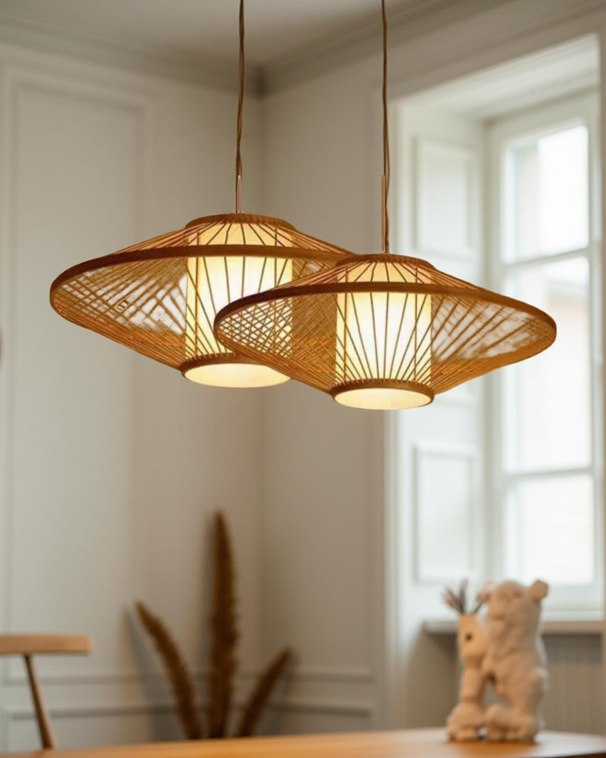 Håndlavet vietnamesisk loftlampe af bambus – Green Living