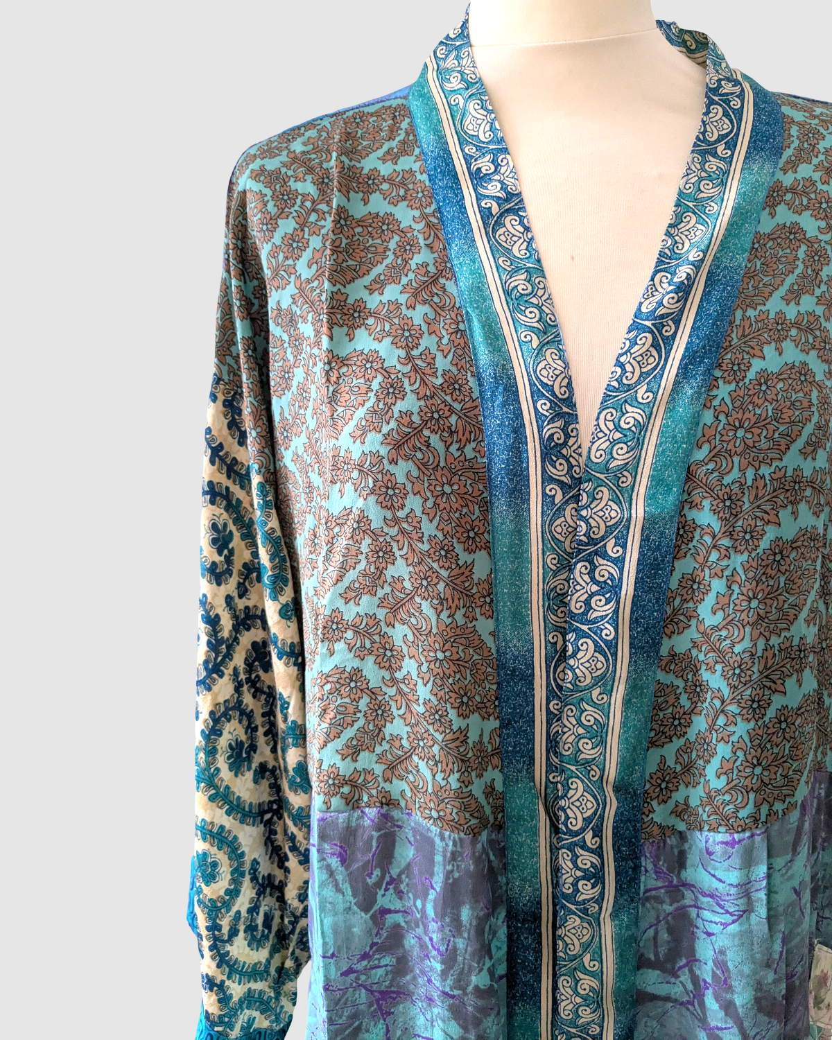 Plussize silke kimono fra Indien -Damini