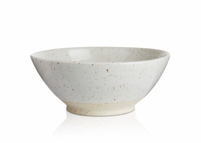 Hånddrejet morgenmadsskål - Hvid glaseret