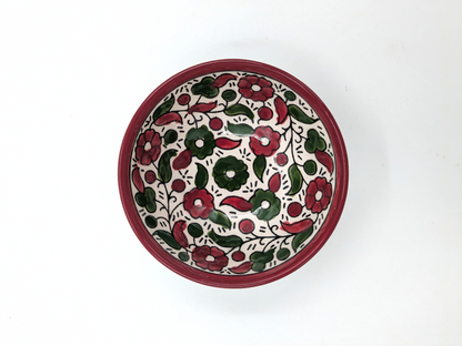 Skål 9 cm - bordeaux/grøn