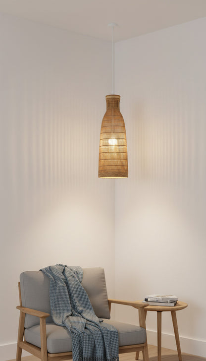 Loftlampe af bambus fibre