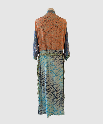 Lang silke kimono håndlavet i Indien - Yuna