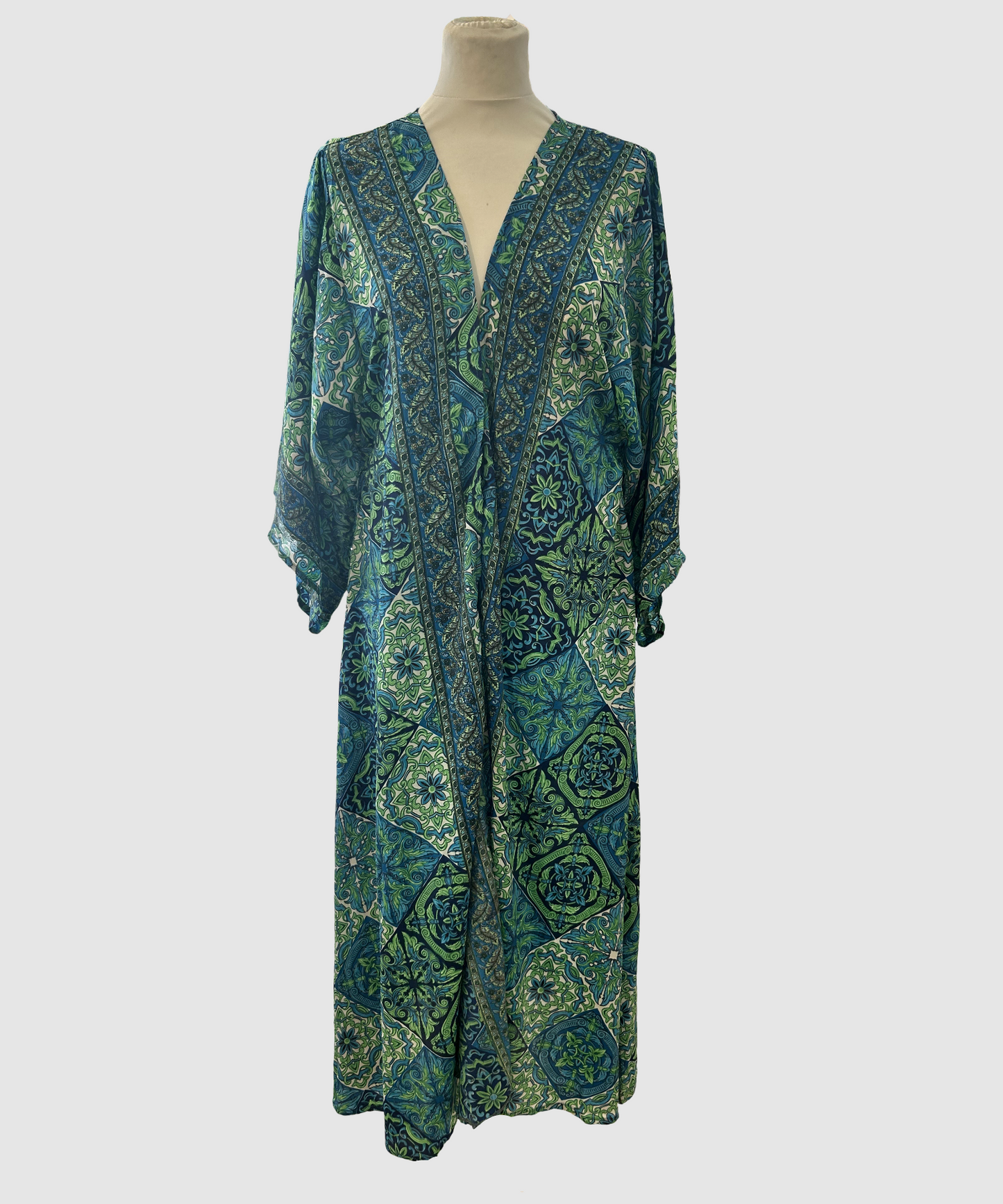 Midi silkekimono i 100 % Mulberry silke – 2. sortering (2)