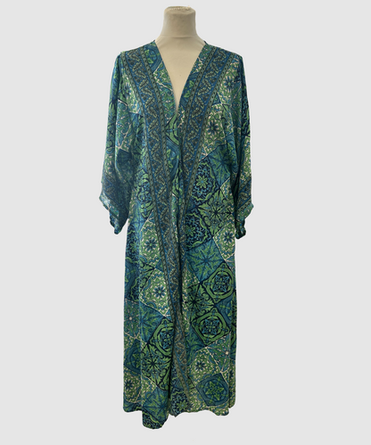 Midi silkekimono i 100 % Mulberry silke – 2. sortering (2)