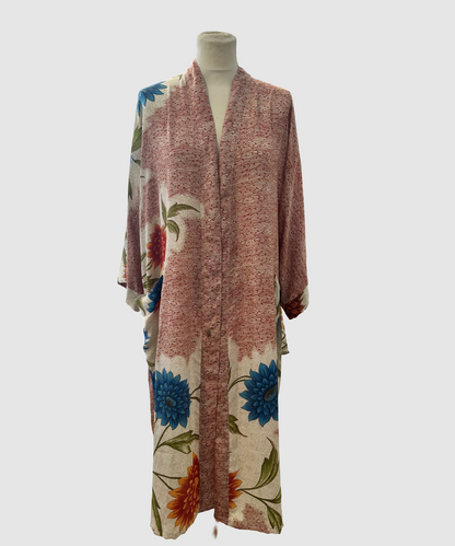 Midi silkekimono i 100 % Mulberry silke – 2. sortering (3)