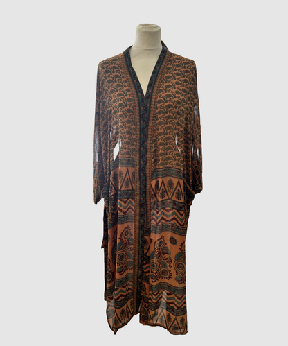 Midi silkekimono i 100 % Mulberry silke – 2. sortering (5)