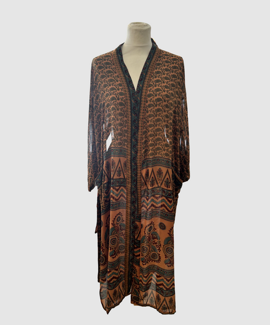 Midi silkekimono i 100 % Mulberry silke – 2. sortering (5)