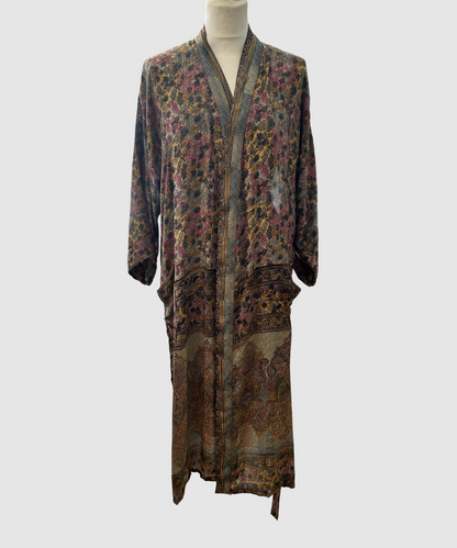 Midi silkekimono i 100 % Mulberry silke – 2. sortering (7)