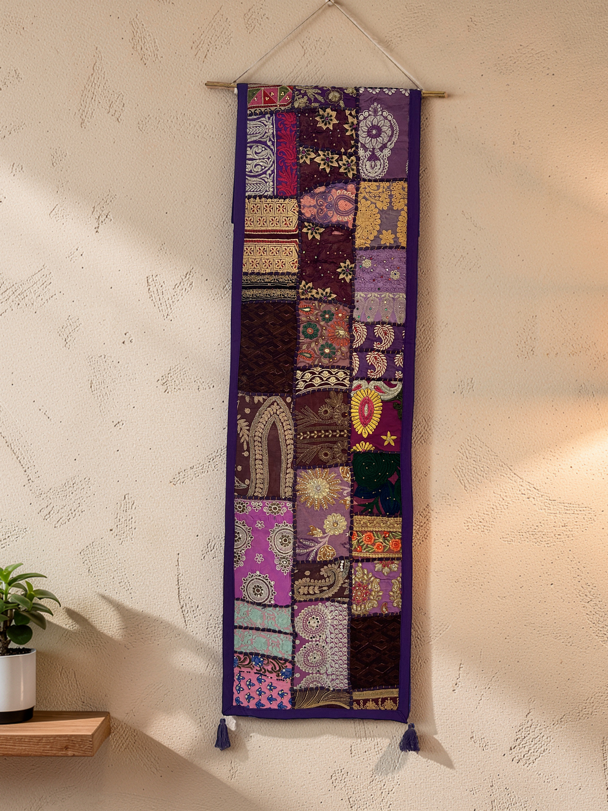Vintage Sari – Vægophæng - Lilla