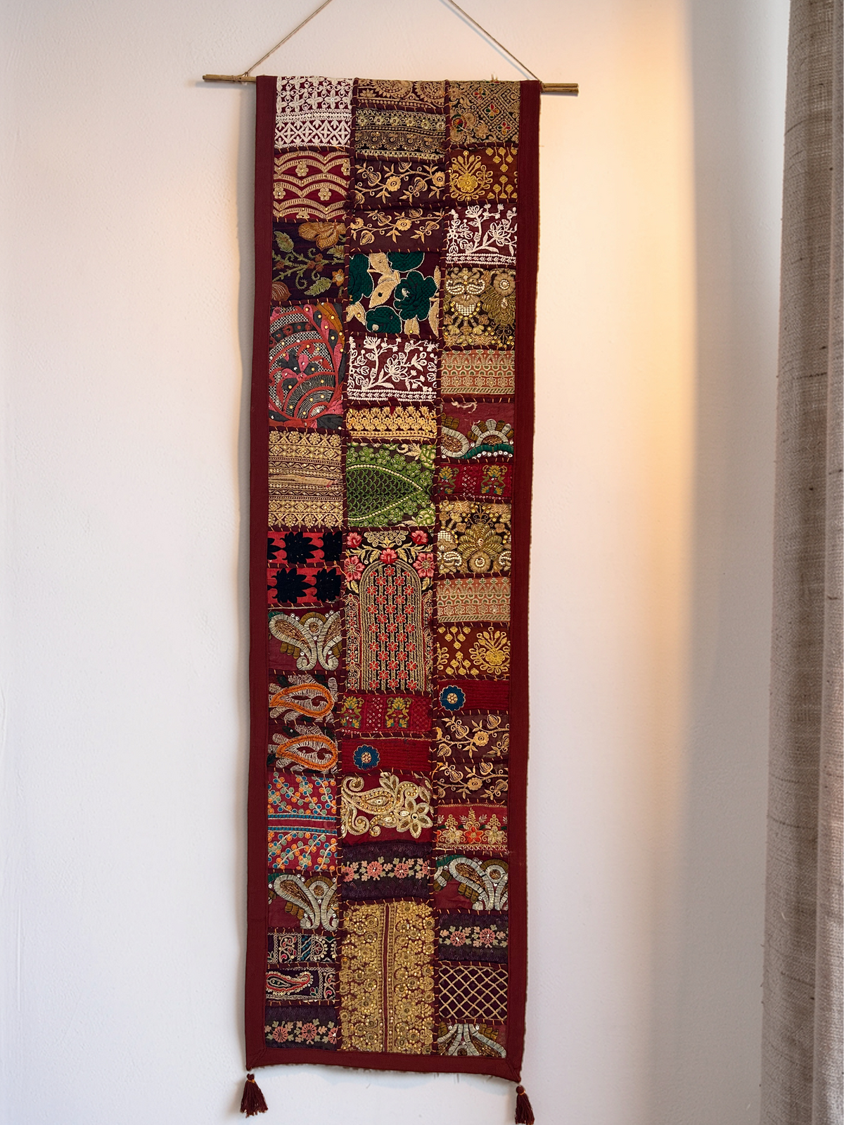 Vintage Sari – Vægophæng - Vinrød