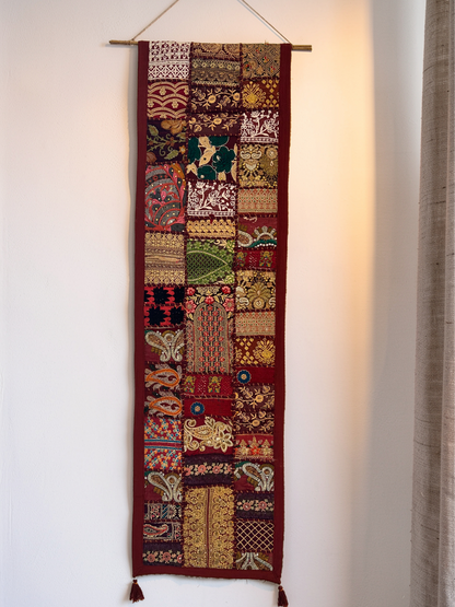Vintage Sari – Vægophæng - Vinrød