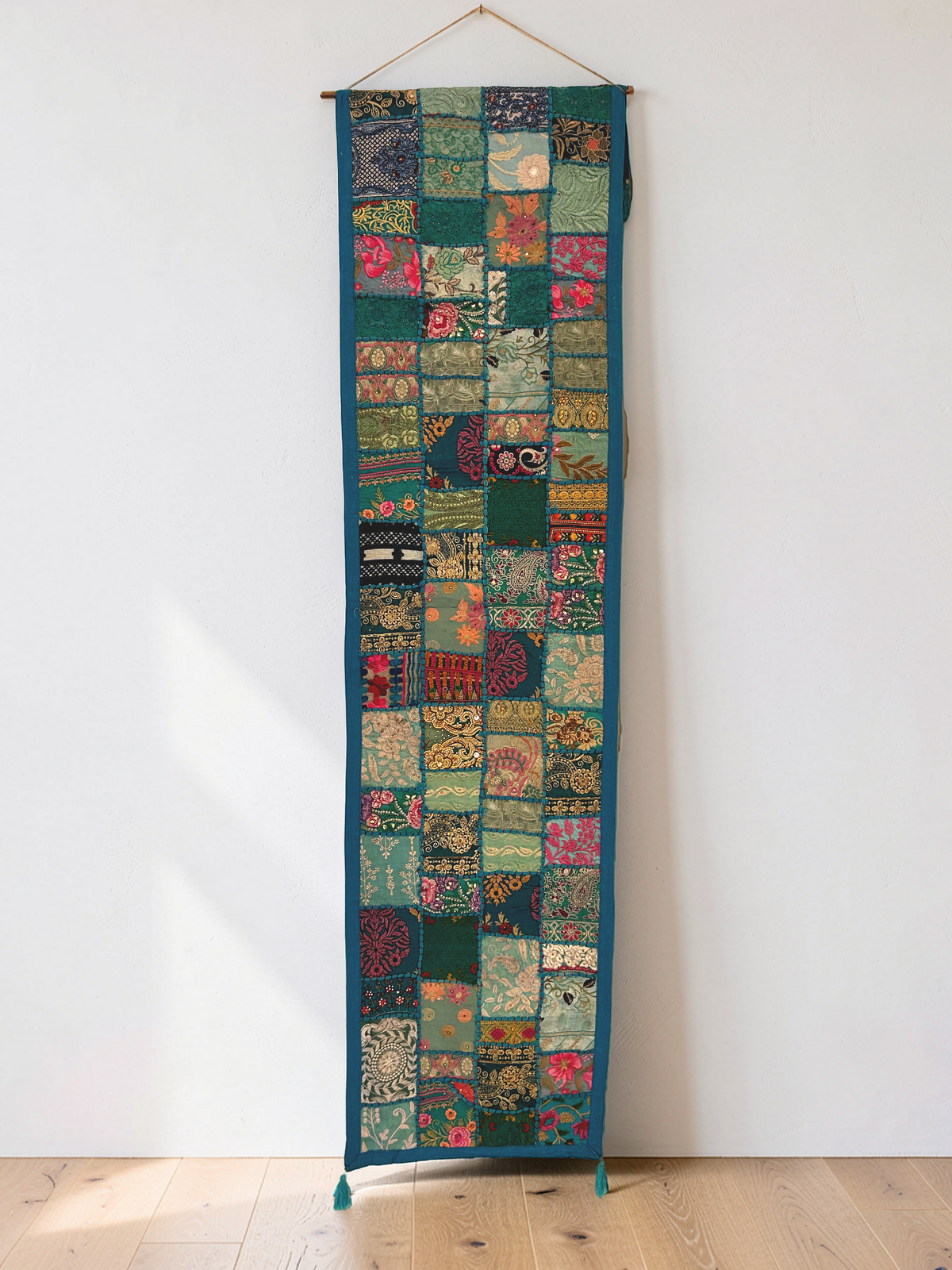 Vintage Sari – Vægophæng - Turkis