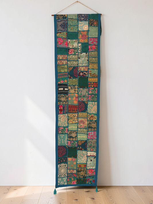 Vintage Sari – Vægophæng - Turkis