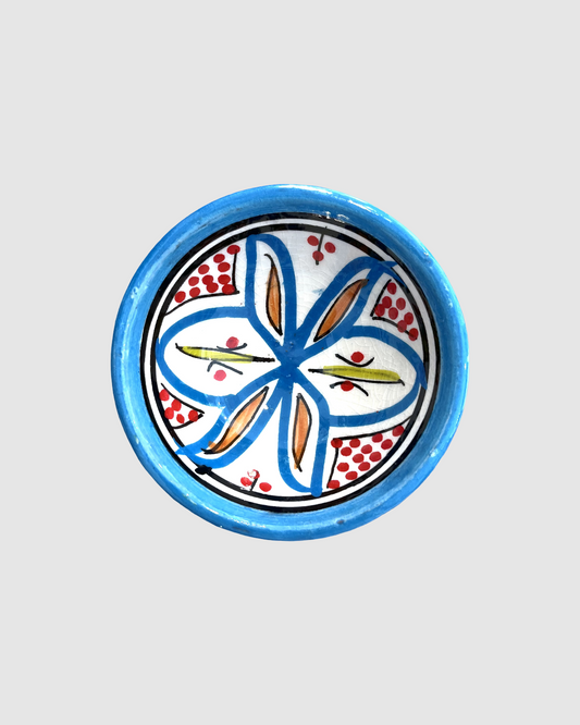 Håndlavet nøddeskål fra Marokko - 9 cm. Blå oval