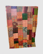 Håndlavet silke patchwork sengetæppe fra Indien - rød