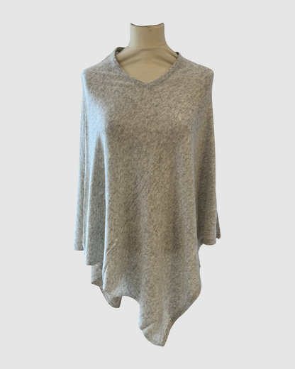 Håndvævet poncho i merinould fra Nepal