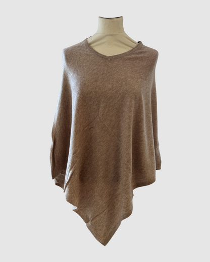 Håndvævet poncho i merinould fra Nepal