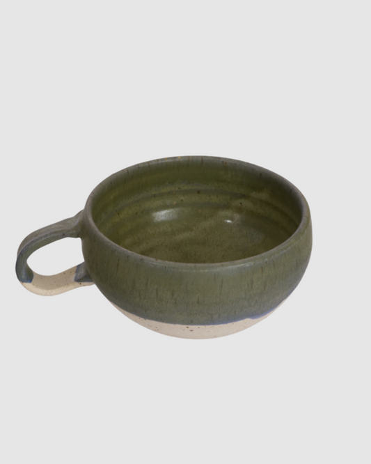 Hånddrejet te kop - mat muteret grøn