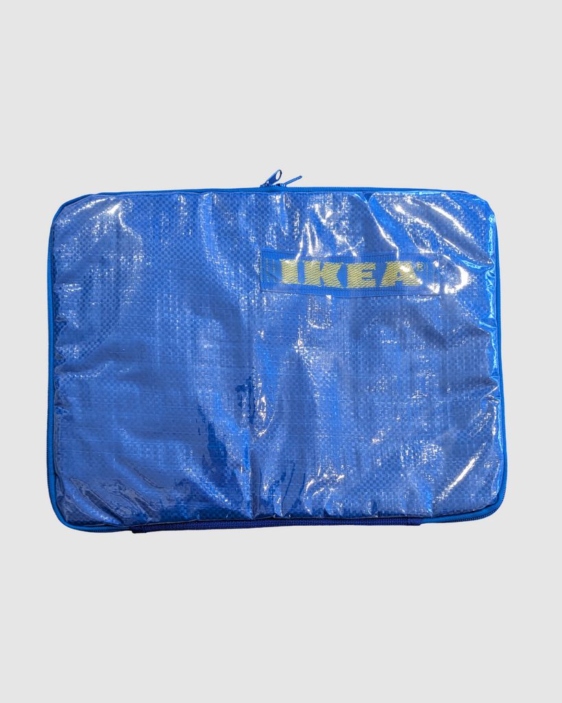 Håndlavet computertaske af upcycled emballage