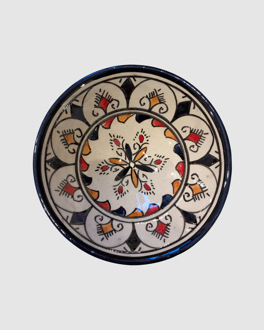 Håndlavet mørkeblå marokkansk suppeskål på 16 cm, malet med naturlige plantefarver uden tungmetaller, fremstillet af et lokalt kooperativ