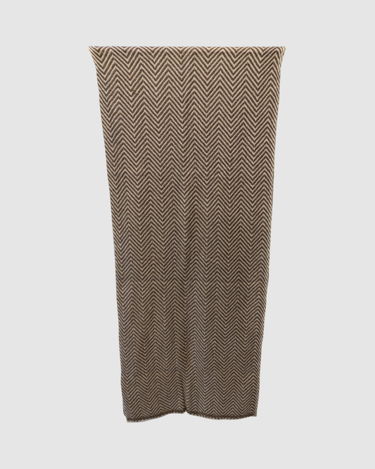 Håndvævede tørklæde fra Nepal i kashmir uld - mocca brun sildeben