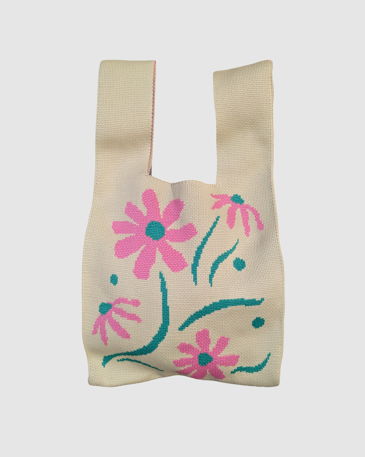 Tote bag fra Sydkorea - Sand med lyserøde blomster