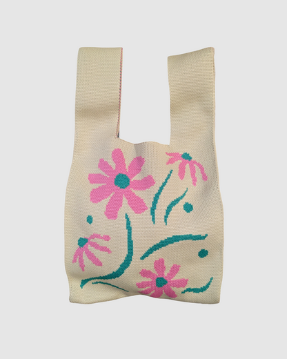 Tote bag fra Sydkorea - Sand med lyserøde blomster