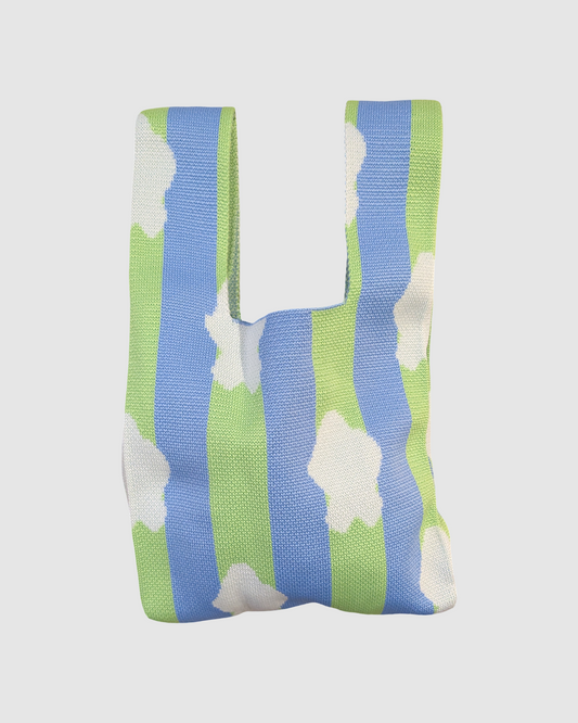 Tote bag fra Sydkorea - Blå/grøn stribet
