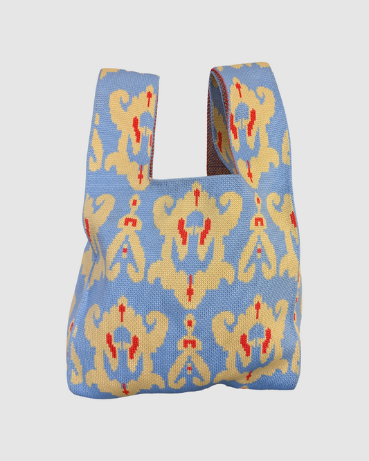 Tote bag fra Sydkorea - lyseblå med gult mønster