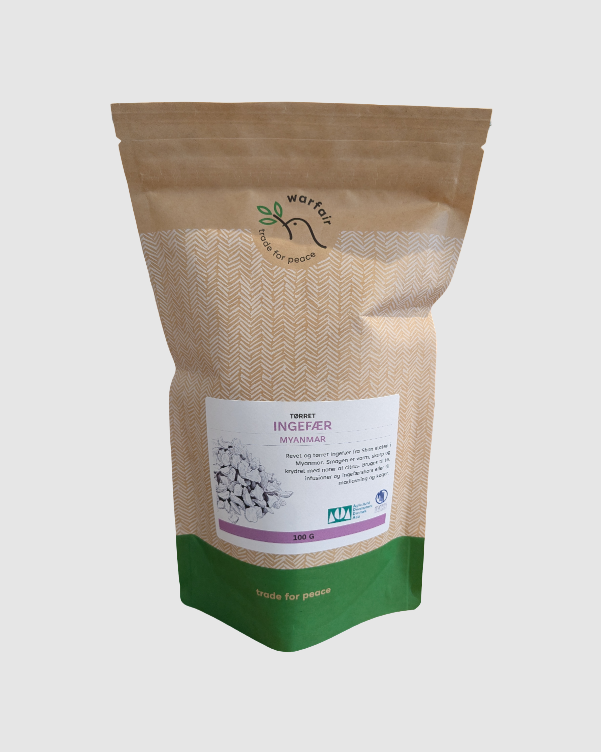 Tørret ingefær fra Myanmar - naturlig ingefær uden sprøjtemidler