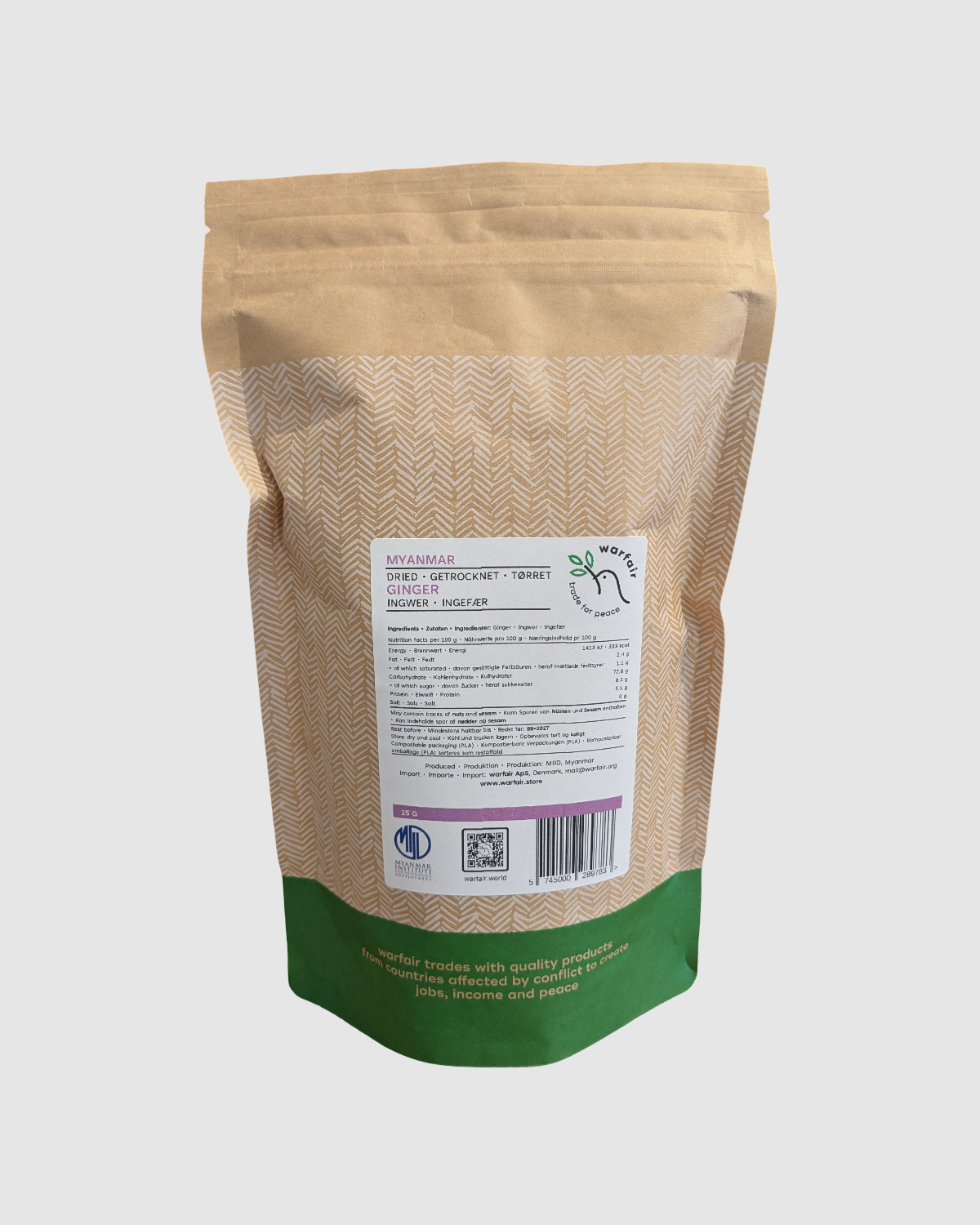 Tørret ingefær fra Myanmar - naturlig ingefær uden sprøjtemidler