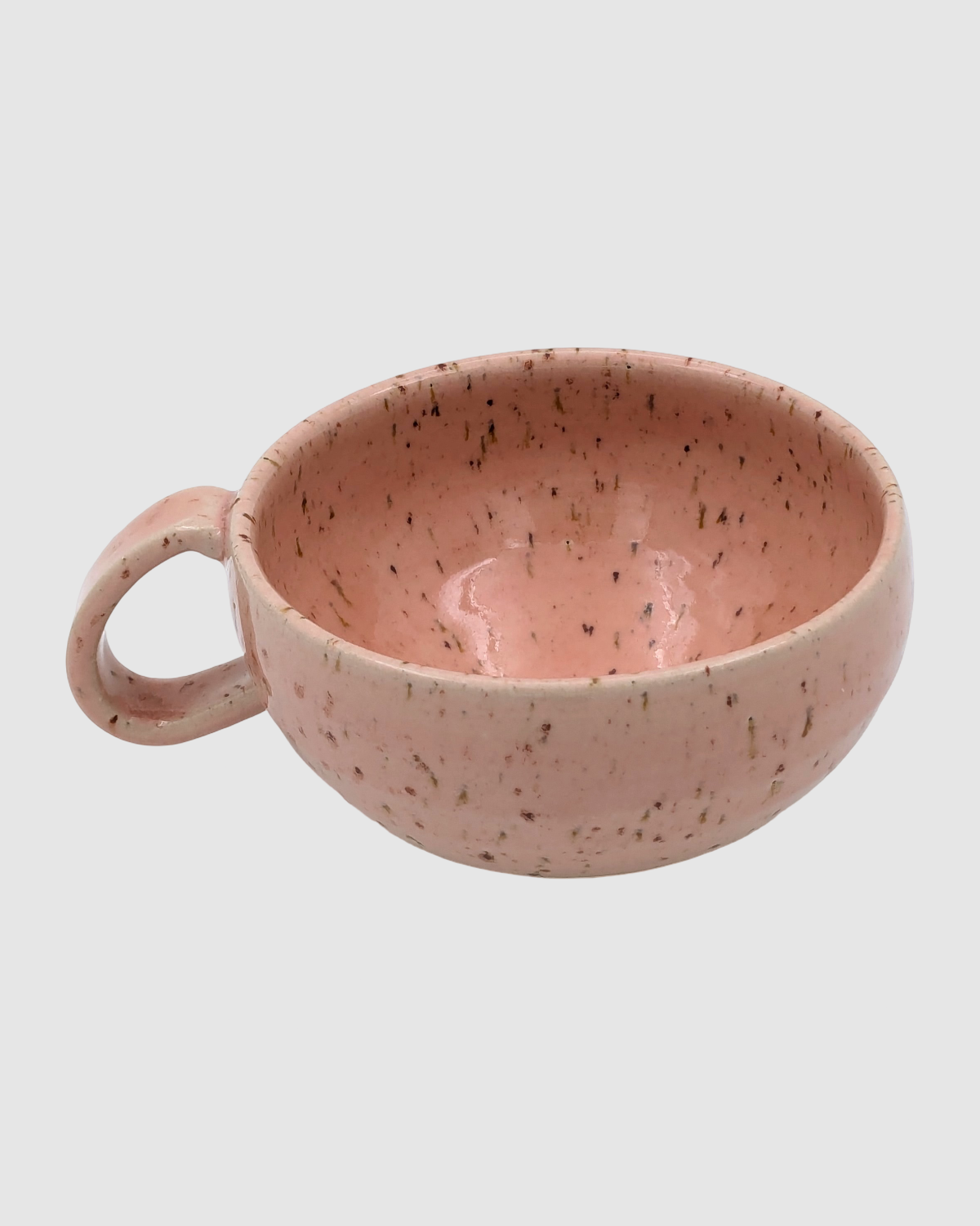 Hånddrejet te kop - rosa glaseret