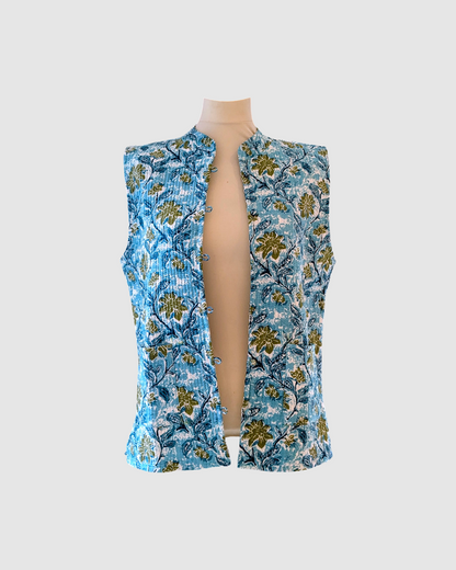 Sommer veste fre Indien - Blå / Zigzag