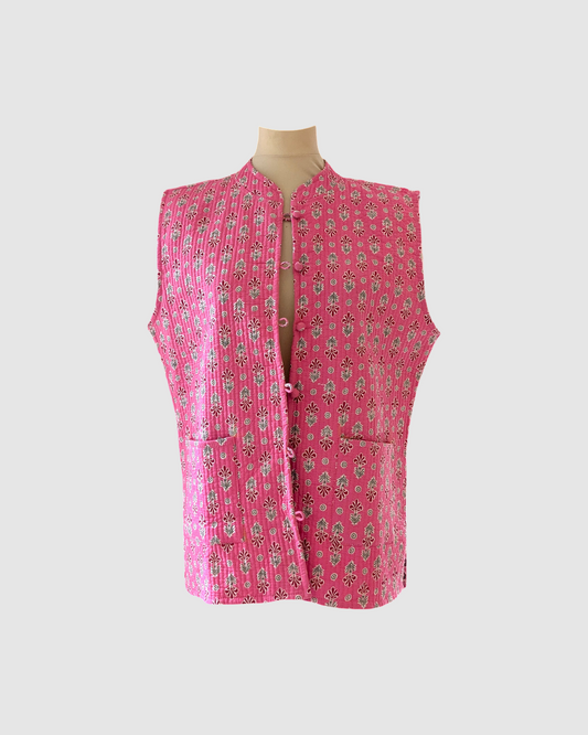 Sommer veste fre Indien - Pink / Zigzag