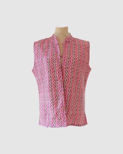 Sommer veste fre Indien - Pink / Zigzag