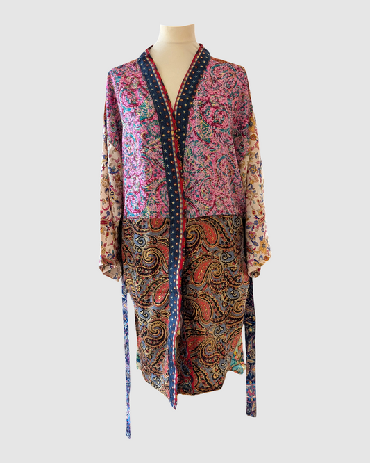 Plus size silke kimono fra Indien - Meher