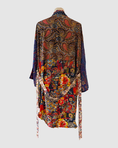 Plus size silke kimono fra Indien - Inaya
